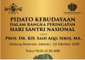 Pidato kebudayaan dalam rangka hari santri nasional (HSN) Tahun 2019